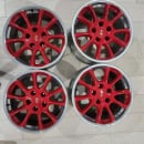 Porsche 996 GT3 RS OEM 18″ Wheel Set 5×130 Red Finish