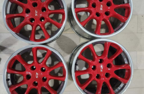 Porsche 996 GT3 RS OEM 18″ Wheel Set 5×130 Red Finish