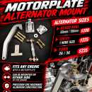 Billet adjustable front motorplate alternator mounts
